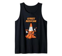 Traffic Cone Street Musician Improv Urban Funny Art Tank Top