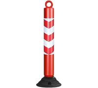 Traffic Cone with Rubber Base - 80cm Tall Plastic Safety Barrier for Crowd Control and Parking