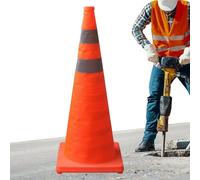 Traffic Cones - Foldable Orange Safety Cones - Waterproof Gadget Barrier Equipment for Road Construction Street School Parking Industrial Kids Soccer Practice Sports Training
