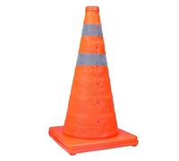 Traffic Cones - Orange Safety Markers for Roads | PopUp Extendable Caution Cones with Reflective Strips for Driving Parking Construction Situations Outdoor Events Temporary Road Signaling