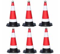 Traffic Cones, Safety Road Parking Cone with Black Weighted Base & Reflector, EVA Traffic Safety Cones, for Parking Construction Roads Emergency Barrier, 23.6"x11.8"(6pack)