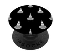 Traffic Cones Simple Black & White Pattern PopSockets Adhesive PopGrip