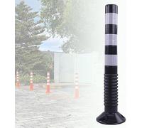 Traffic Control Bollards, Flexible Delineator Safety Bollard, Plastic Posts With Reflective Stripes, Road Barriers For Effective Management(Black and white)