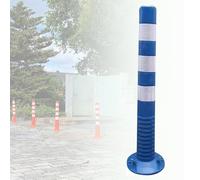 Traffic Control Bollards - Flexible Delineator Safety Posts with Reflective Stripes - Blue & White Plastic Road Barriers for Enhanced Traffic Management & Safety