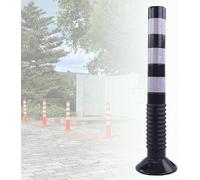 Traffic control bollards, Road safety bollards with flexible delineator, Plastic posts with reflective strips, Road safety barriers for effective traffic management(Black)