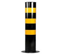 Traffic Delineator Cones - Steel Pipe Warning Posts with Reflective Strips for Parking Space Management Road Isolation & Community Safety (76x750x0.8mm)