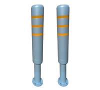 Traffic Delineator - Durable Steel Bollard Post with Reflective Tape for Driveways and Parking Areas, Ideal for Marking and Safety Night Visibility, 36 Inch Height