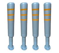 Traffic Delineator - Durable Steel Bollard Post with Reflective Tape for Driveways and Parking Areas, Ideal for Marking and Safety Night Visibility, 36 Inch Height
