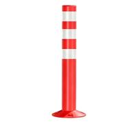 Traffic Delineator Plastic Safety Bollards with Expansion Bolts - High Reflectivity for Parking Lots and Urban Roads, Fixed Type, 75cm