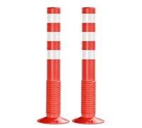 Traffic Delineator Plastic Safety Bollards with Expansion Bolts - High Reflectivity for Parking Lots and Urban Roads, Fixed Type, 75cm