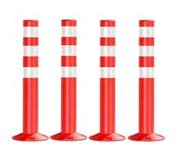 Traffic Delineator Plastic Safety Bollards with Expansion Bolts - High Reflectivity for Parking Lots and Urban Roads, Fixed Type, 75cm