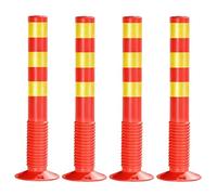Traffic Delineator Plastic Safety Bollards with Expansion Bolts - High Reflectivity for Parking Lots and Urban Roads, Fixed Type, 75cm