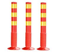 Traffic Delineator Plastic Safety Bollards with Expansion Bolts - High Reflectivity for Parking Lots and Urban Roads, Fixed Type, 75cm
