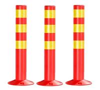 Traffic Delineator Plastic Safety Bollards with Expansion Bolts - High Reflectivity for Parking Lots and Urban Roads, Fixed Type, 75cm