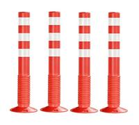 Traffic Delineator Plastic Safety Bollards with Expansion Bolts - High Reflectivity for Parking Lots and Urban Roads, Fixed Type, 75cm