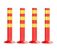 Traffic Delineator Plastic Safety Bollards with Expansion Bolts - High Reflectivity for Parking Lots and Urban Roads, Fixed Type, 75cm