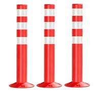 Traffic Delineator Plastic Safety Bollards with Expansion Bolts - High Reflectivity for Parking Lots and Urban Roads, Fixed Type, 75cm