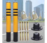 Traffic Delineator Post Channelizer Cone 16 24 30 39 Inch High Driveway Parking Bollard, Galvanized Steel Traffic Control Safety Bollard Post/Parking Pole, Night Ref,2 Pcs-7.6x60cm/3x23.6inch