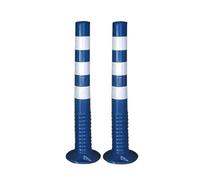 Traffic Delineator Post Cones with Reflective Bands for Roadway and Parking Safety - 2 Pack Durable Traffic Control Devices