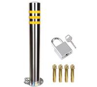 Traffic Delineator Post with Weighted Base & Padlock, Parking Bollards for Driveway, Road, Expressways, 24inch Safety Bollard Post Parking Barrier(H60cm 1pc)