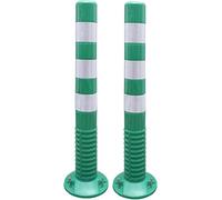 Traffic Delineator Posts 2-Pack, Flexible Cones with Reflective Strips for Traffic Control and Parking Management, Durable Black and Yellow Design