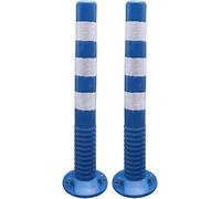 Traffic Delineator Posts 2-Pack, Flexible Cones with Reflective Strips for Traffic Control and Parking Management, Durable Black and Yellow Design