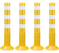 Traffic Delineator Posts, 30in Tall Plastic Safety Cones with Reflective Band for Commercial Parking Lot Traffic Barriers