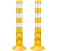 Traffic Delineator Posts, 30in Tall Plastic Safety Cones with Reflective Band for Commercial Parking Lot Traffic Barriers