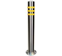 Traffic Delineator Posts Permanent,Factory/Construction Site Industrial Safety Caution Cones Bollard,Stainless Steel Driveway Reflective Parking Barrier Cones,Floor Mount,1 Pcs-60cm/23.6in Tall