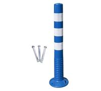 Traffic Delineator Posts4 Pack Blue Safety Cones with Reflective Cols PU AntiStress Warning Columns for Roads Driveways and Parking Areas