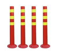 Traffic Delineator, Safety Bollard, with Reflective Collars, Durable, for Parking Lots, Roads, Traffic Intersections(4 PCS)(65cm/26in)