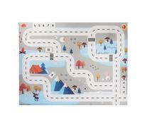 Traffic Game Mat with Splicing Design for Boy Girl Pretend Driving | Cloth Surface, Vibrant Traffic Map Design, Toy Cars Use, Nursery or Outdoor Activity Pad