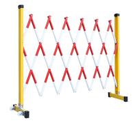 Traffic guardrail, Expandable Traffic Barricade Flexible Mobile Security Barrier Metal Scissor Gate with Casters for Road Isolation Construction(1.2x7m)