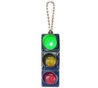 Traffic Light Key Ring - Pendant with Semaphore - 5 cm 20 g (1 Piece) Mini LED Pedestrian Pendant, Cute Accessory for Backpack | Novelty Gift for Children Teenagers