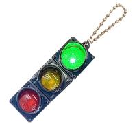 Traffic Light Keychain - Miniature Road Lamp, Luminous Keychain Accessory, Go Warning Flash | Electric Safety Hardware, Novelty Item For Bus Cyclist Learner Trucker Auto Engine