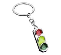 Traffic Light Keychain, Novelty Keyring, Backpack Pendant, Zinc Alloy Mini Charm, Sturdy and Lightweight Design, Everyday Use or Camping Gift, 1.42x0.43 Inches, Multicolor, 1 Piece