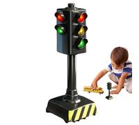 Traffic Light Toy,LED Crosswalk Signal with Lights and Sounds | Stop Light Model Safety Traffic Indicator, Educational Birthday Playset Toy for Kids Boys