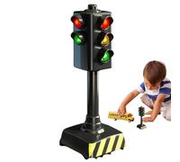 Traffic Light Toy - Small Crosswalk Signal with Realistic Lights and Sounds | Automatic & Manual Modes, Safety Education Tool, 4-Way Signal Indicator, Birthday Playset for Kids Boys Girls