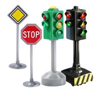 Traffic Light Toy With Roadblock LED Crosswalk Signal With Lights And Sounds Safety Traffic Indicator Signal Lights Stop Light Model Birthday Playset Simulation Road Safety Traffics Maker