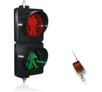 Traffic Light with Remote Control - LED Red Green Humanoid Warning Lighting for Kids Education, Bedroom, Living Room, Bar, Pub, Club Decor(100mm-110v)