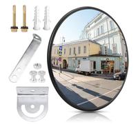 Traffic Mirror, 30 cm Wide Angle Convex Mirror, Safety Traffic Mirror, Wide Angle Mirror, Convex Round, Panoramic Mirror, Parabolic Mirror, Observation Mirror, for Garage, Traffic, Office, Yard