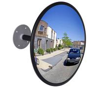 Traffic Mirror Convex Acrylic Black 30cm Shatterproof Indoor Safety Mirror Wall