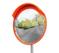 Traffic Mirror, Pole Mounted Convex Mirror, Security Mirror with Brim, Wide Angle Mirror with Adjustable Bracket, for Blind Spots and Corners, Indoor and Outdoor(80cm)
