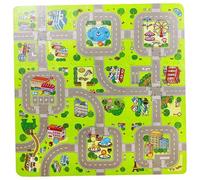 Traffic Play mat Puzzle Foam Interlocking Tiles - 9 Tiles 12"x12" Kids Road Traffic Play Rug - Children Educational Playmat Rug - Great for Playing with Toy Cars Trucks