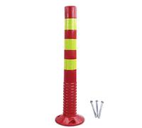 Traffic Post Safety Cone Barrier Cone 29.5In Tall Conical Traffic Delineation Posts, Plastic Barrier Reflective Tape Parking Post With Expansion Bolts For Public Area Driveway Walkway (Red And Yellow