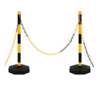 Traffic Post Set 90cm PE Plastic Yellow Red White Black 10m Chain 4pcsStable pro