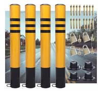 Traffic Safety Barriers - 4 Pcs Parking Guardrails & Bollards for Secure Driveways, Sidewalks with Screws & Locks - Durable, Weatherproof 7.6x50cm/3x17inch