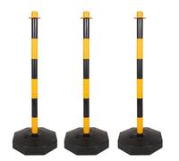 Traffic Safety Ber Bollard, Neator Post For Crowd Control, Crash-Resistant Warning Column, Road Traffic Management Solution(Yellow (3pcs),H*85cm)