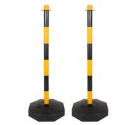 Traffic Safety Ber Bollard, Neator Post For Crowd Control, Crash-Resistant Warning Column, Road Traffic Management Solution(Yellow (2pcs),H*112cm)