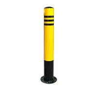 Traffic Safety Bollards, Steel Caution Barrier, Detachable Floor Mount Delineator Post, Commercial Metal Safety Post - 4 Pack